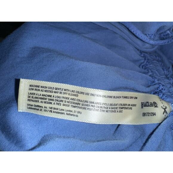 Daily Practice By Anthropologie Sleeveless Ruched Mini Dress Blue Size Large L - Picture 9 of 9